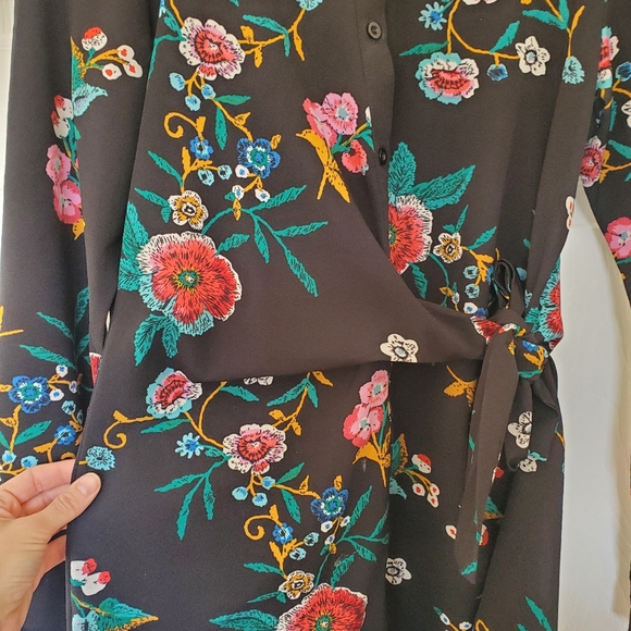 Luna Black Floral Embroidery minidress - Picture 2 of 3